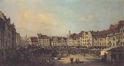 Bernardo Bellotoo The Old Market Square in Dresden oil painting on canvas